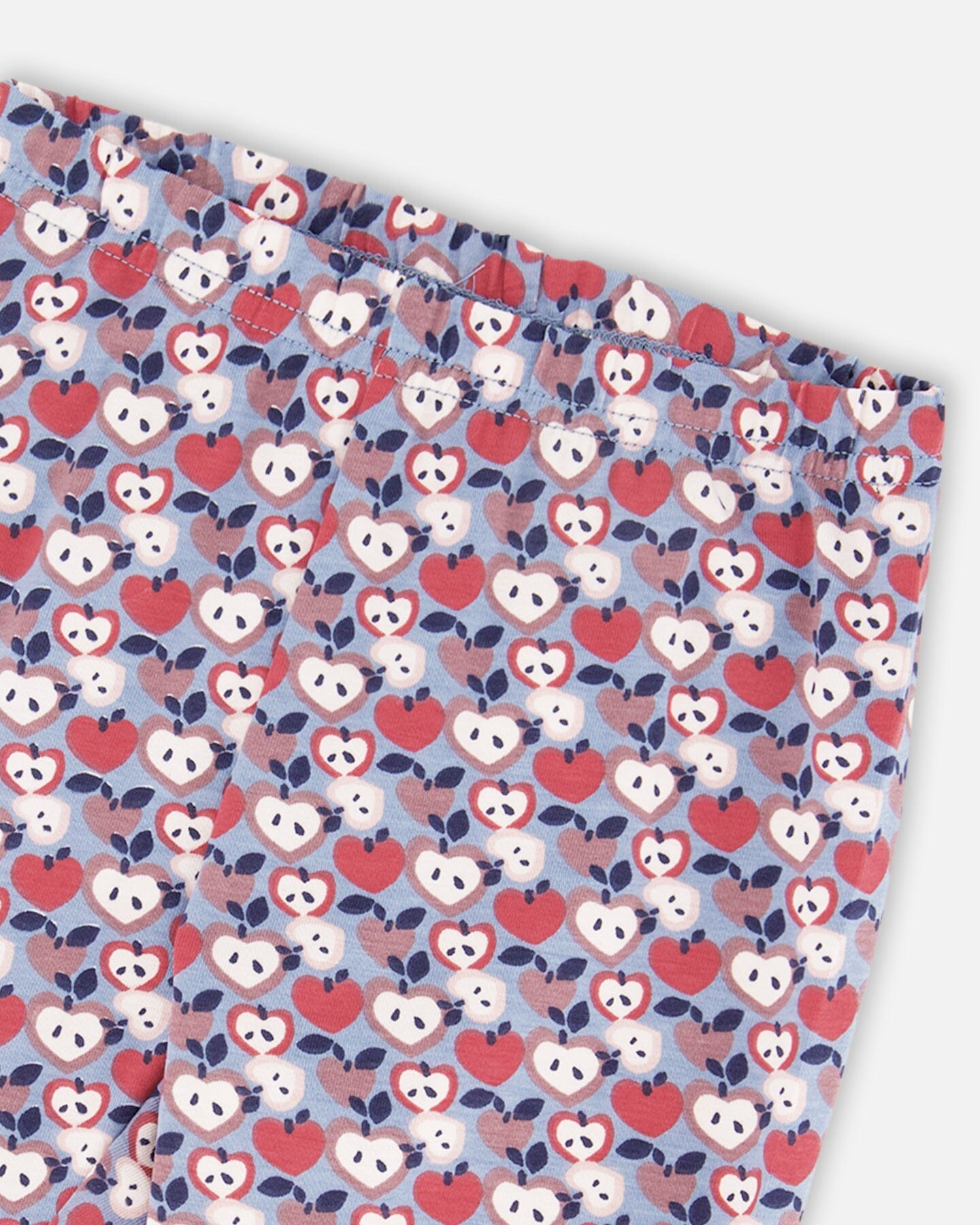 Organic Cotton Leggings Blue Apple Print-3