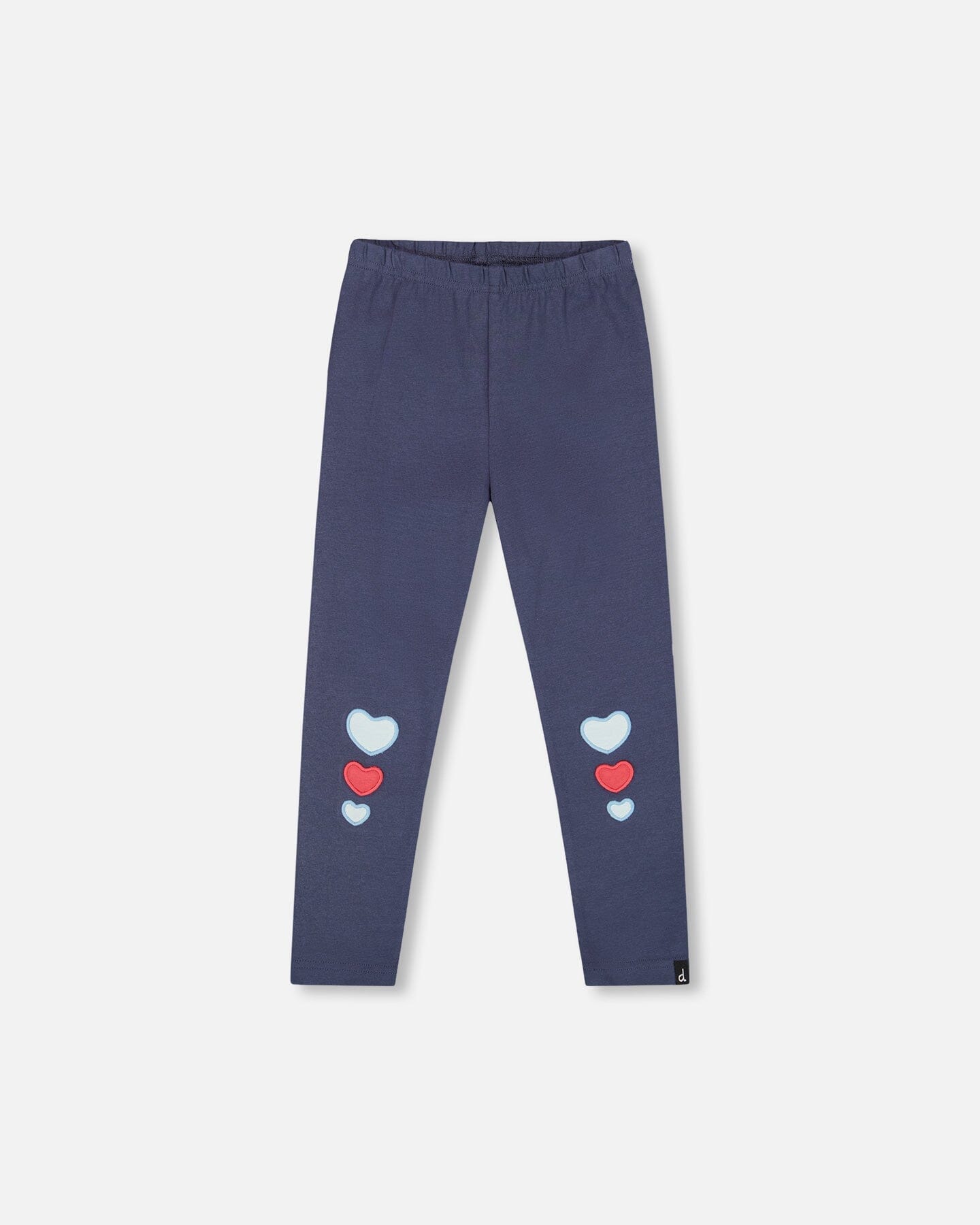 Organic Cotton Leggings Navy Blue With Hearts-0