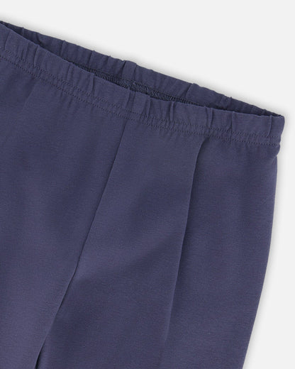 Organic Cotton Leggings Navy Blue With Hearts-2