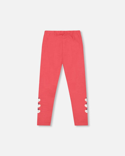 Organic Cotton Leggings Red With Apples-1