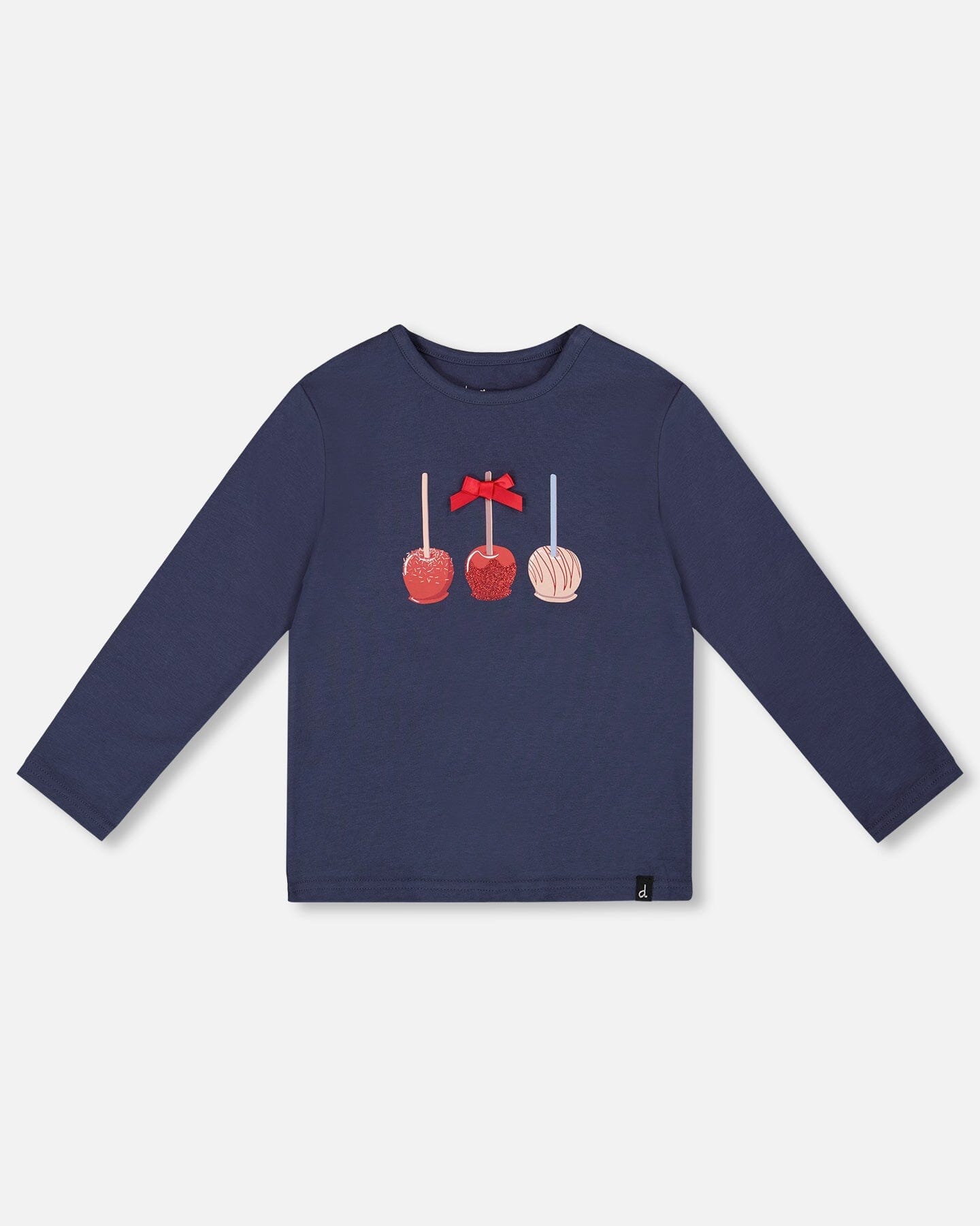 Organic Cotton T-Shirt Navy Blue With Apple Treats-0