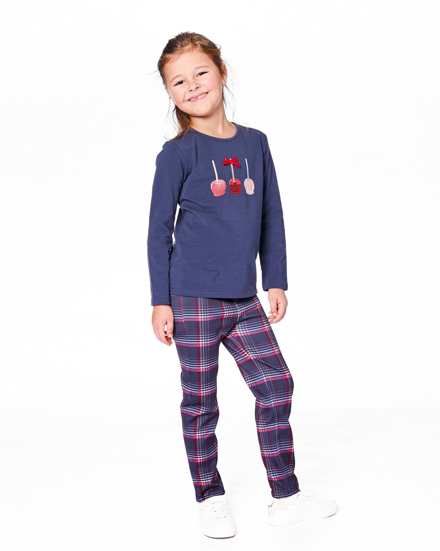 Organic Cotton T-Shirt Navy Blue With Apple Treats-1