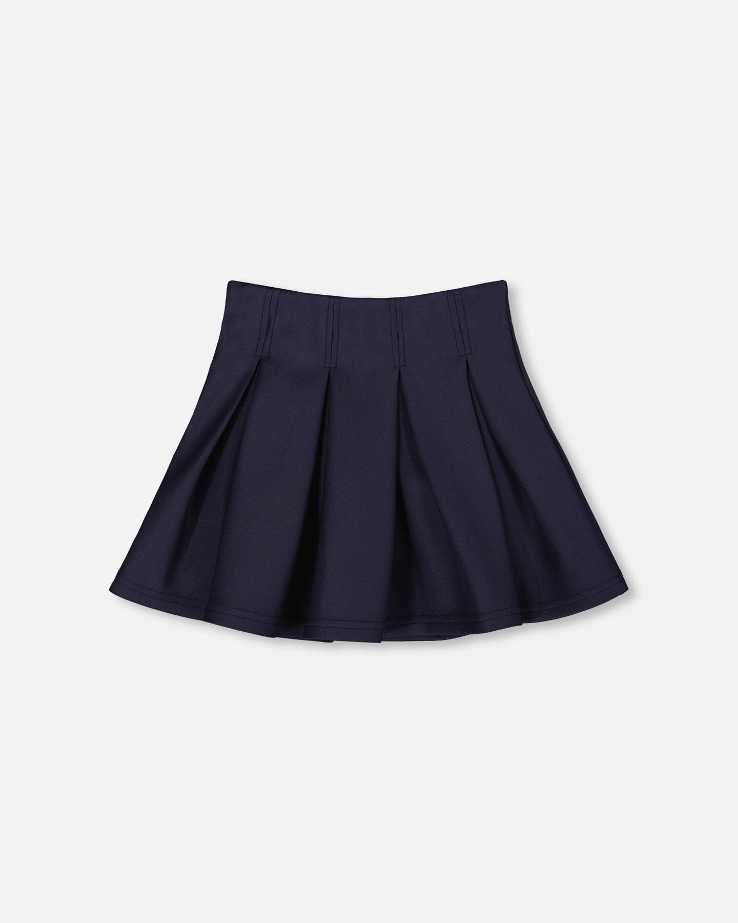 Pleated Milano Skirt Navy Blue-2