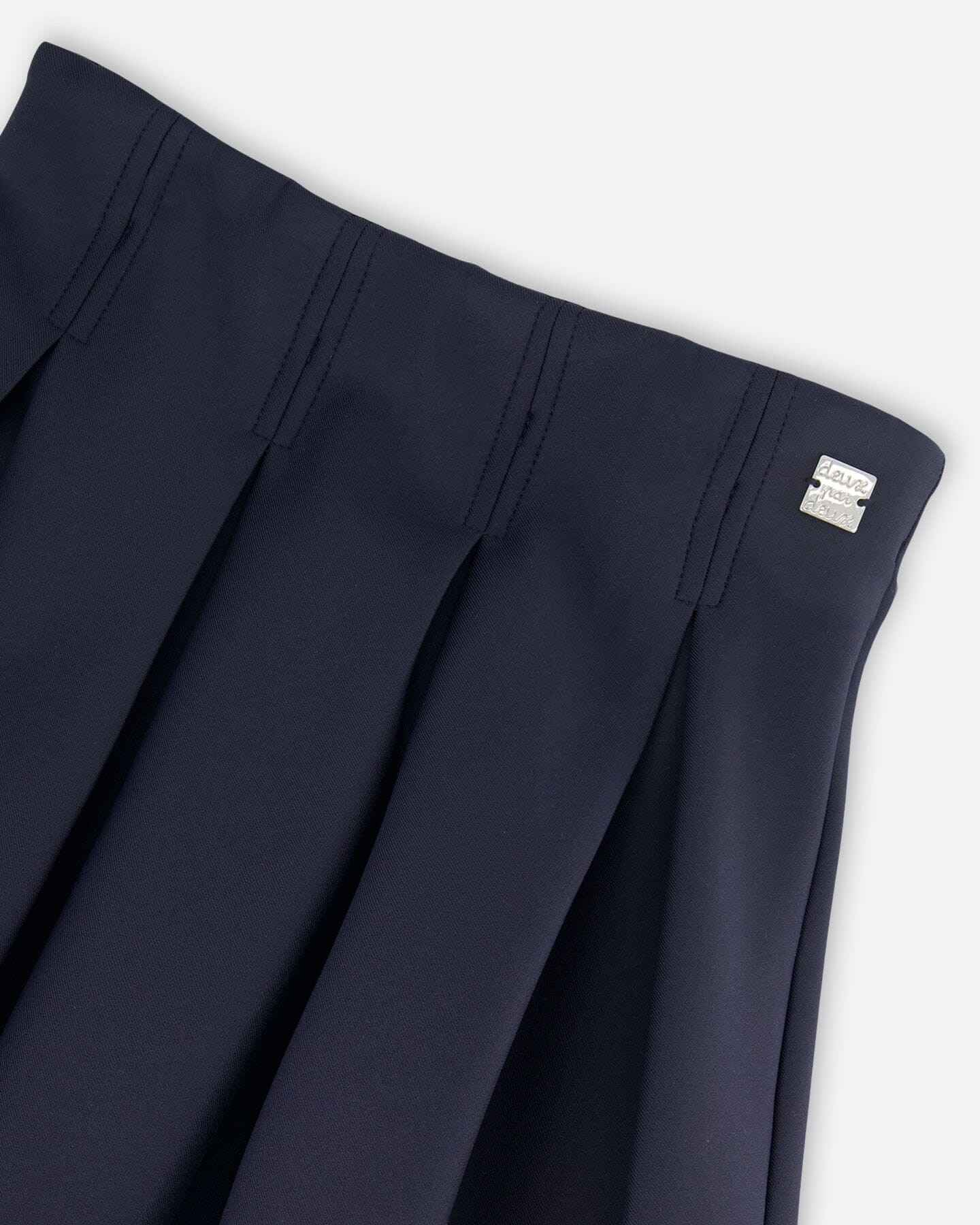 Pleated Milano Skirt Navy Blue-3