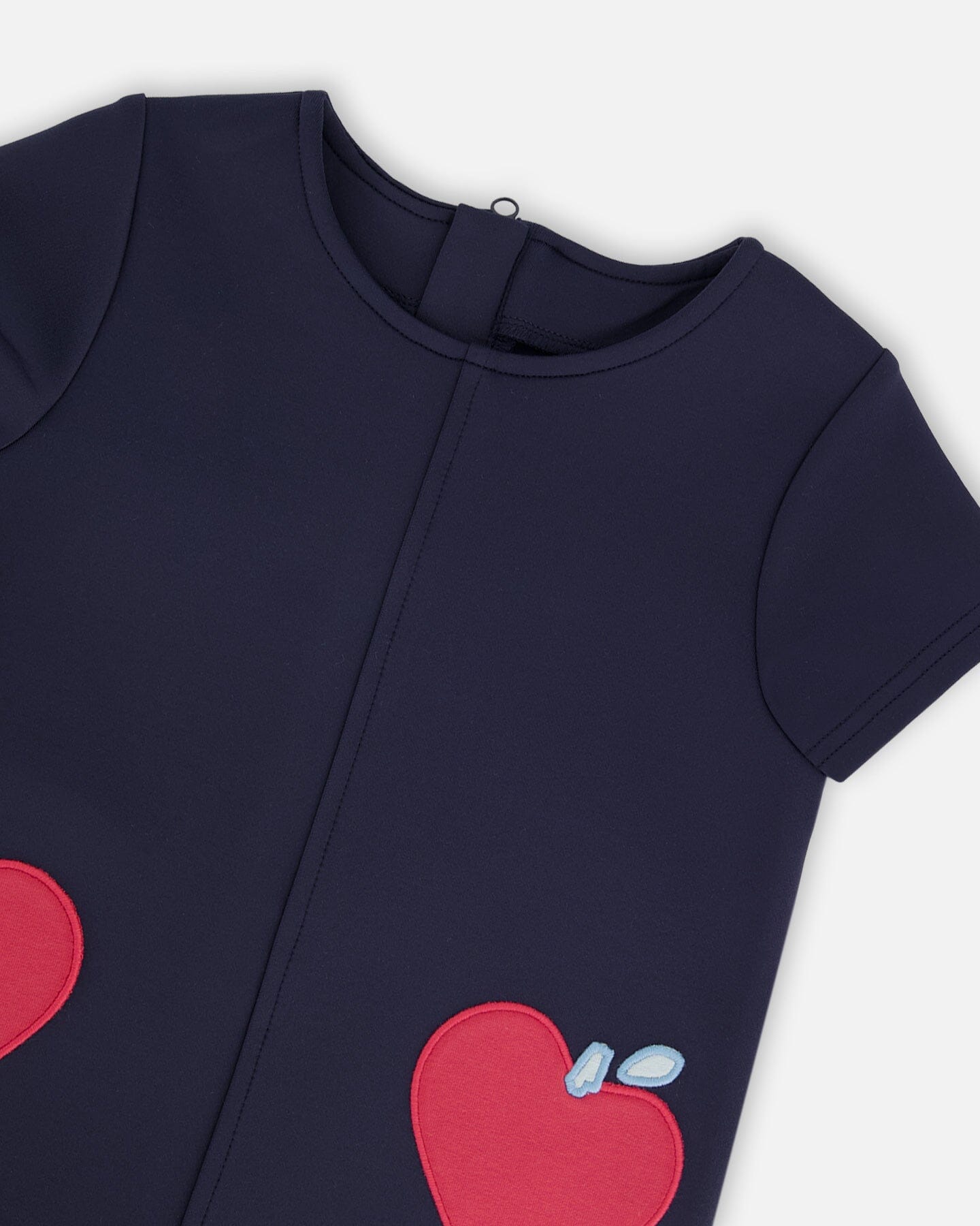 Milano Dress Navy Blue With Plaid Flounce-2