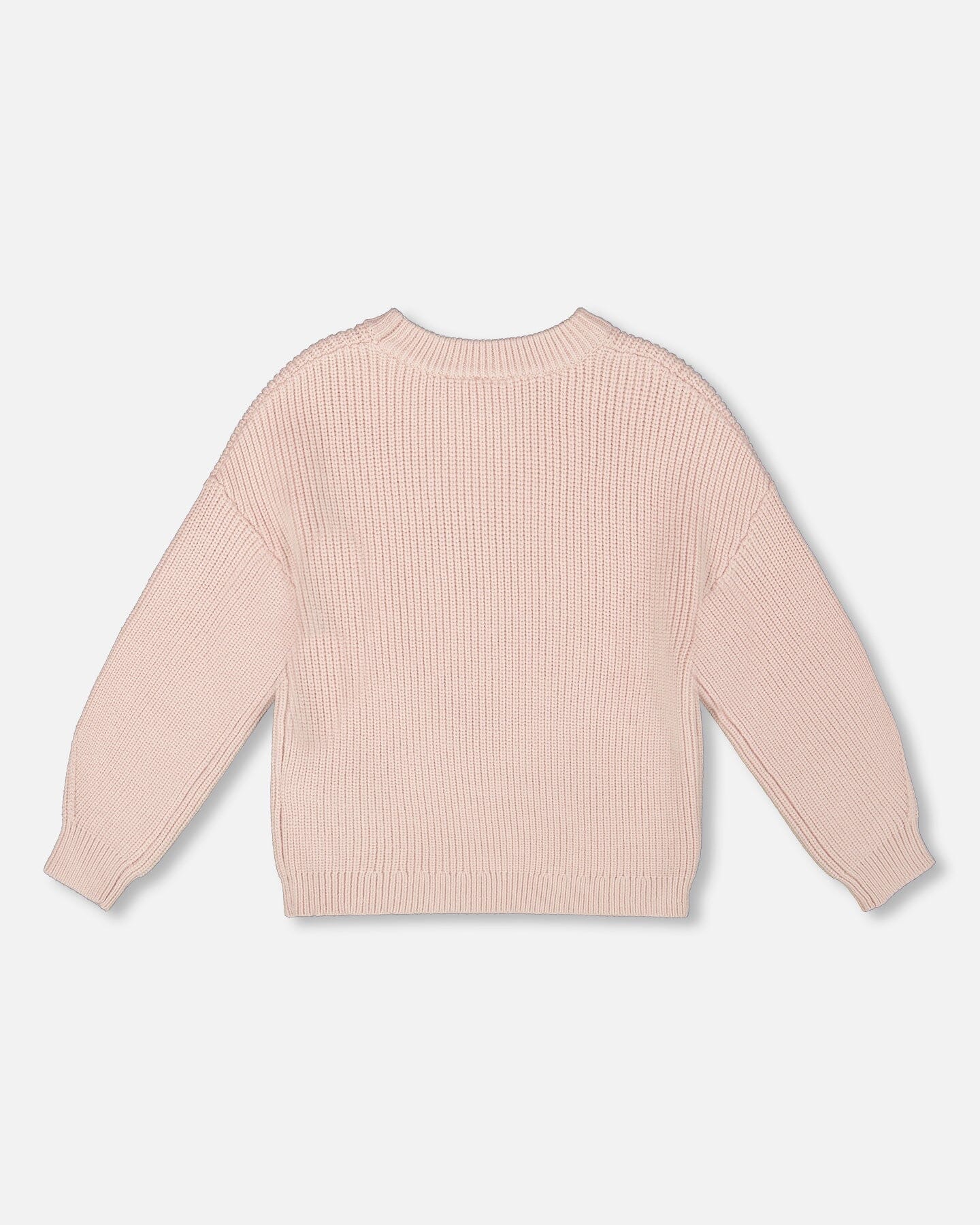 Knit Sweater Pinkish White With Sequin Heart-2