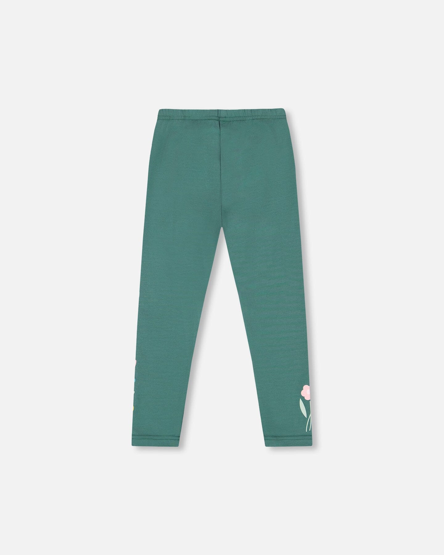 Leggings Dark Green With Flower Print-3