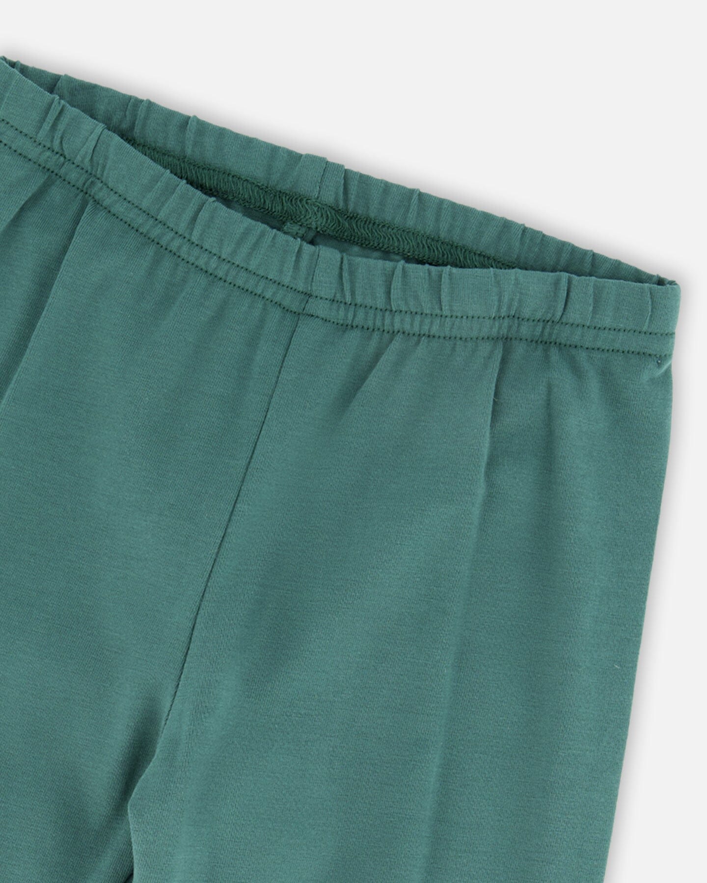 Leggings Dark Green With Flower Print-4