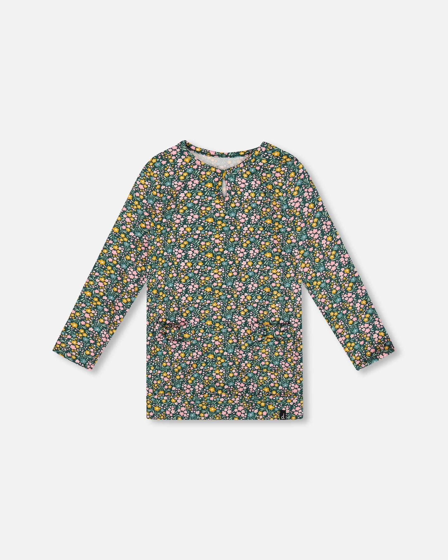 Jersey Tunic Green With Floral Print-0