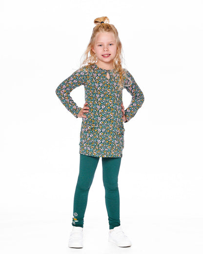Jersey Tunic Green With Floral Print-3