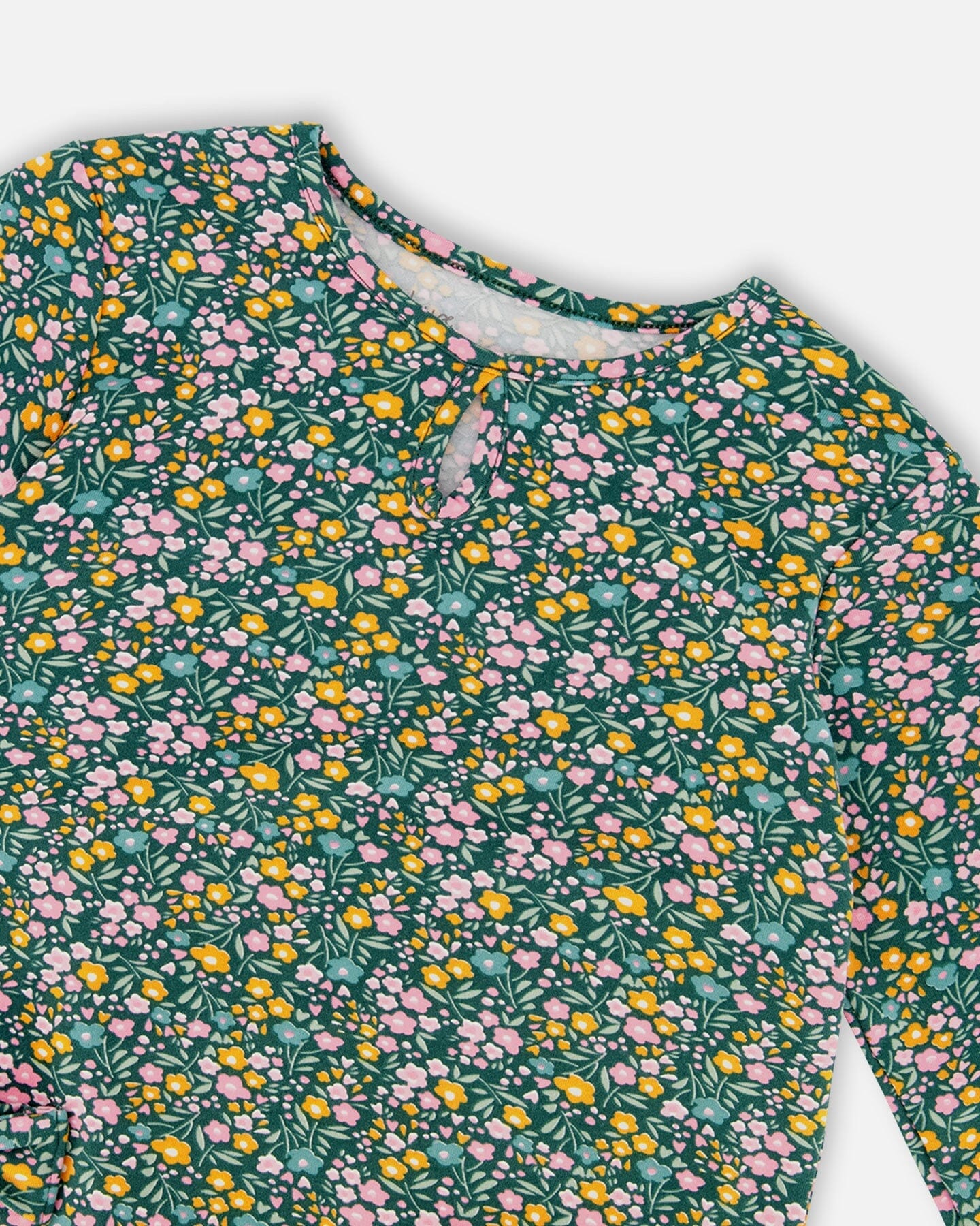 Jersey Tunic Green With Floral Print-2