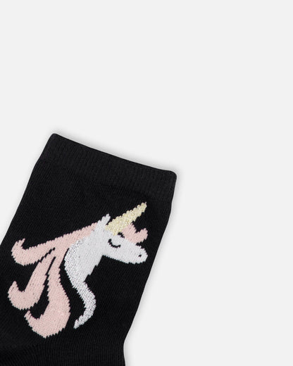 3-Pack Knit Socks Black And Pink-3