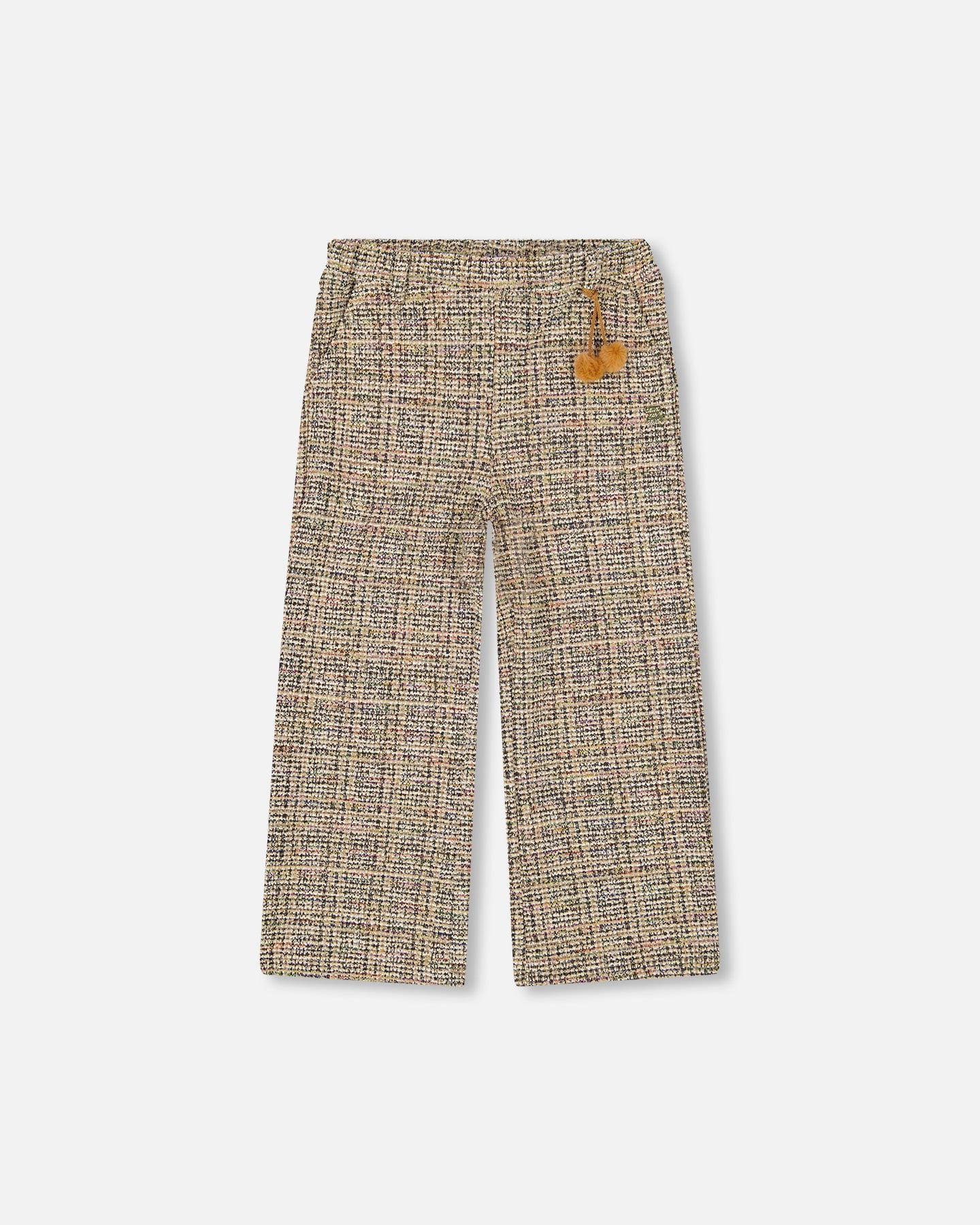 Tweed Flare Pants Beige And Black-0