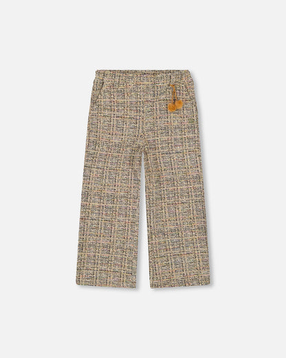 Tweed Flare Pants Beige And Black-0