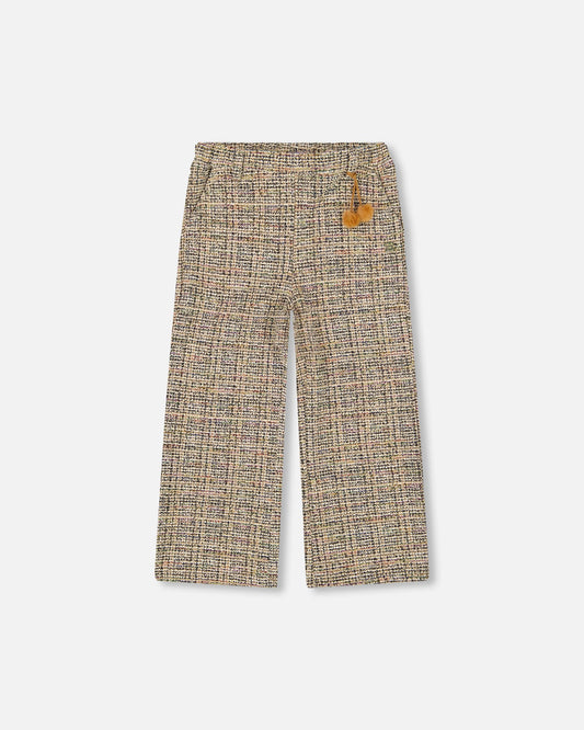 Tweed Flare Pants Beige And Black-0