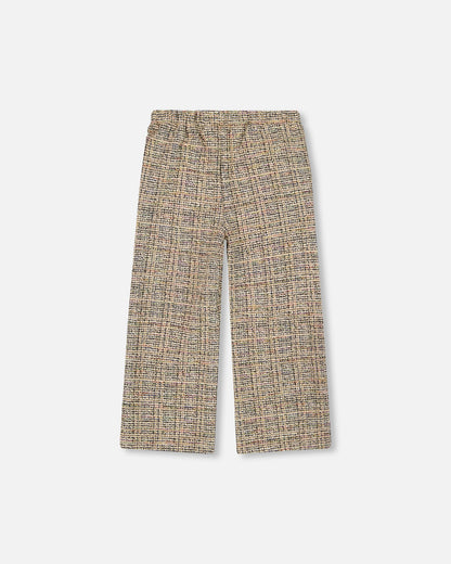 Tweed Flare Pants Beige And Black-3