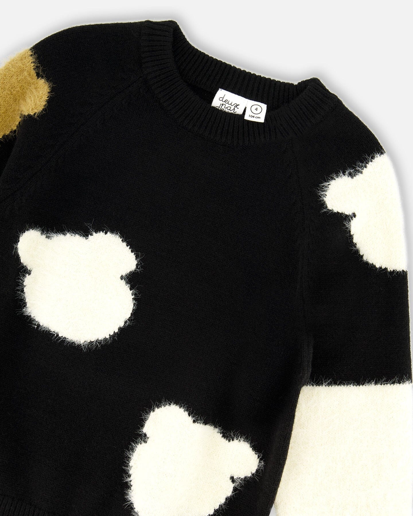 Knitted Sweater Black With Bear Intarsia-3