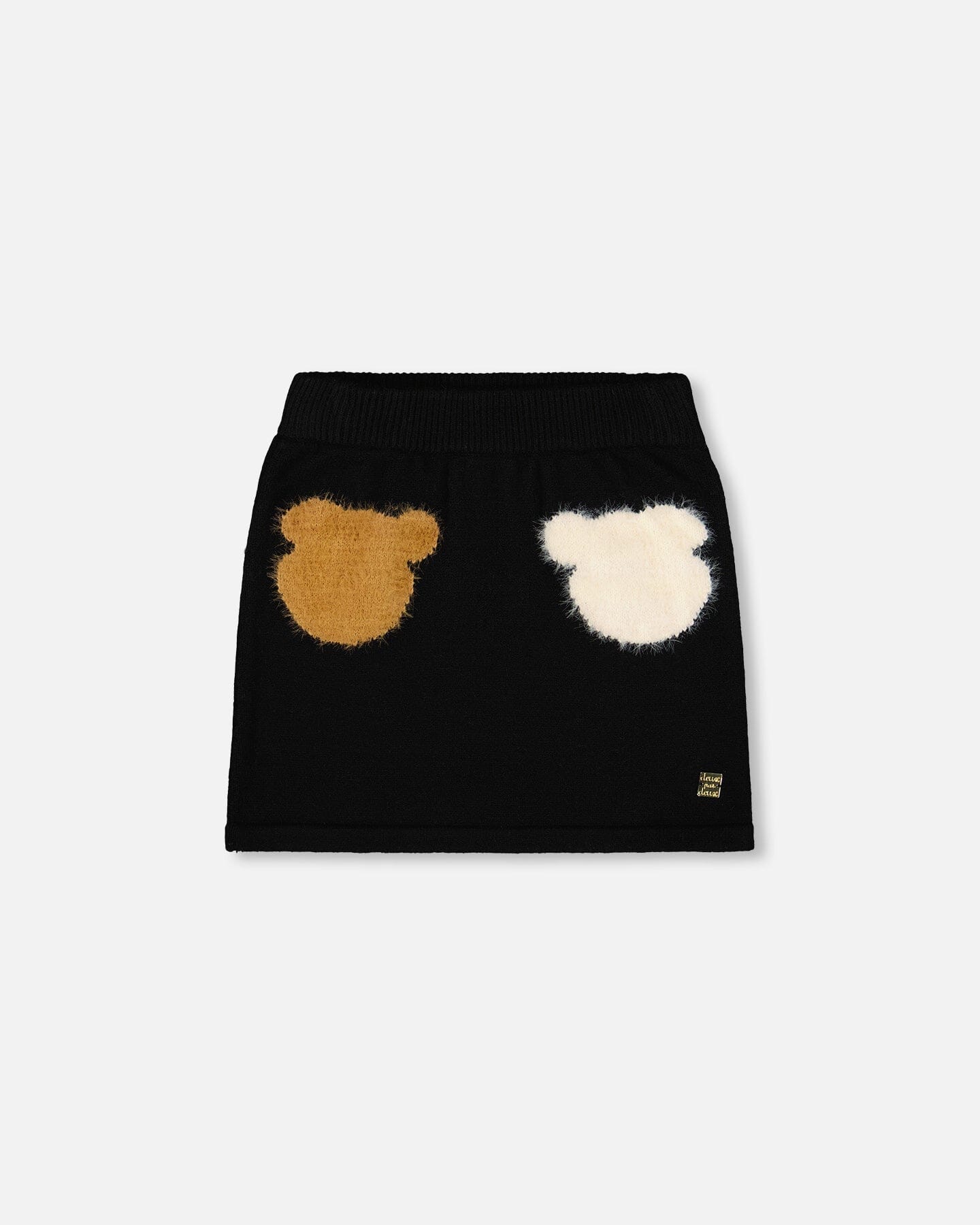 Knitted Skirt Black With Bear Intarsia-0