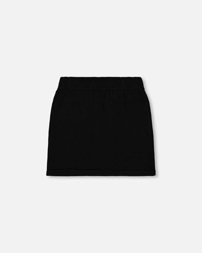 Knitted Skirt Black With Bear Intarsia-2