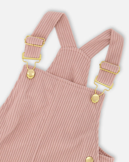 Corduroy Overall Dress Dusty Pink-3