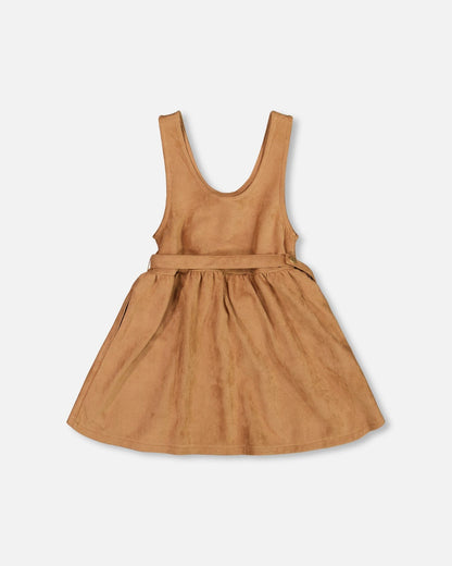 Stretch Suede Effect Jumper Light Pecan Brown With Llama Bag-2