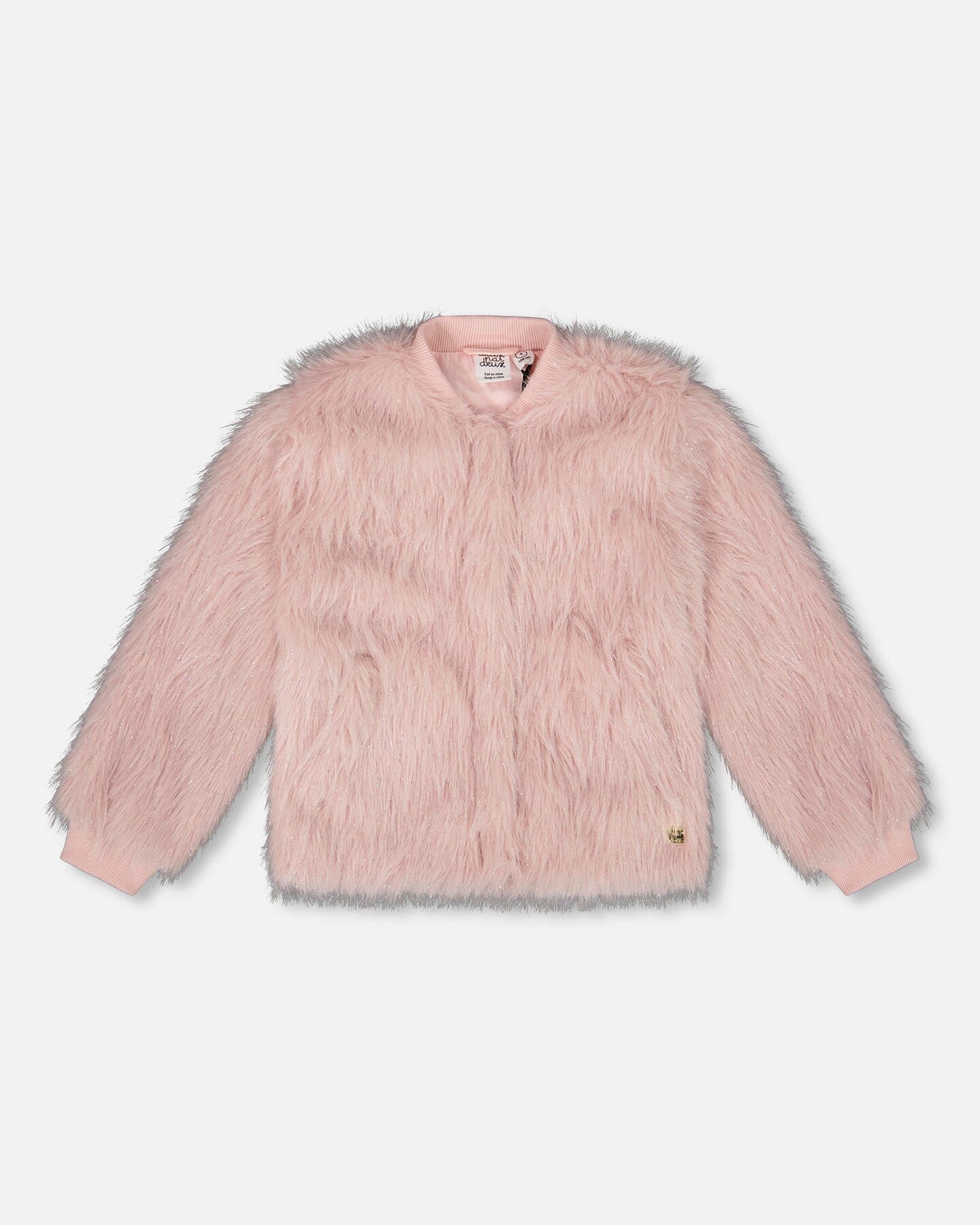 Short Faux Fur Coat Dusty Pink-0
