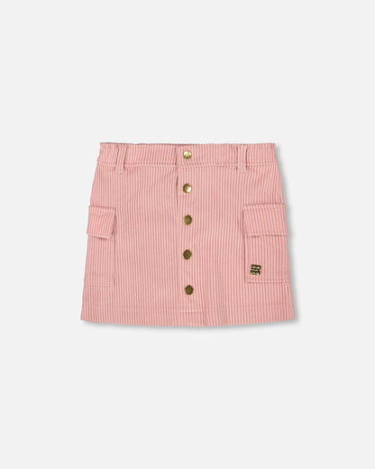 Corduroy Skirt With Cargo Pockets Dusty Pink-0