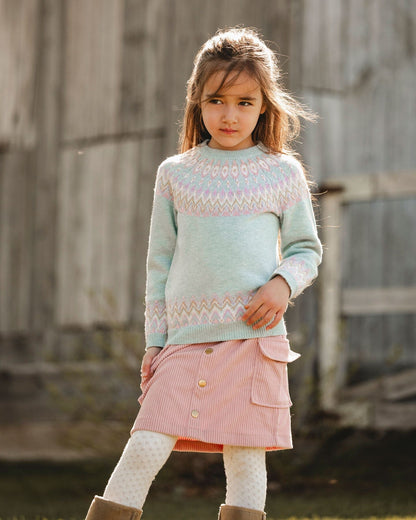 Corduroy Skirt With Cargo Pockets Dusty Pink-1