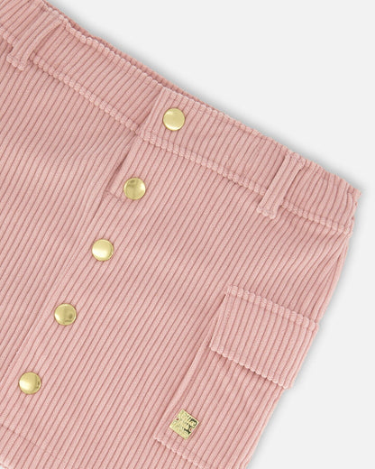 Corduroy Skirt With Cargo Pockets Dusty Pink-4