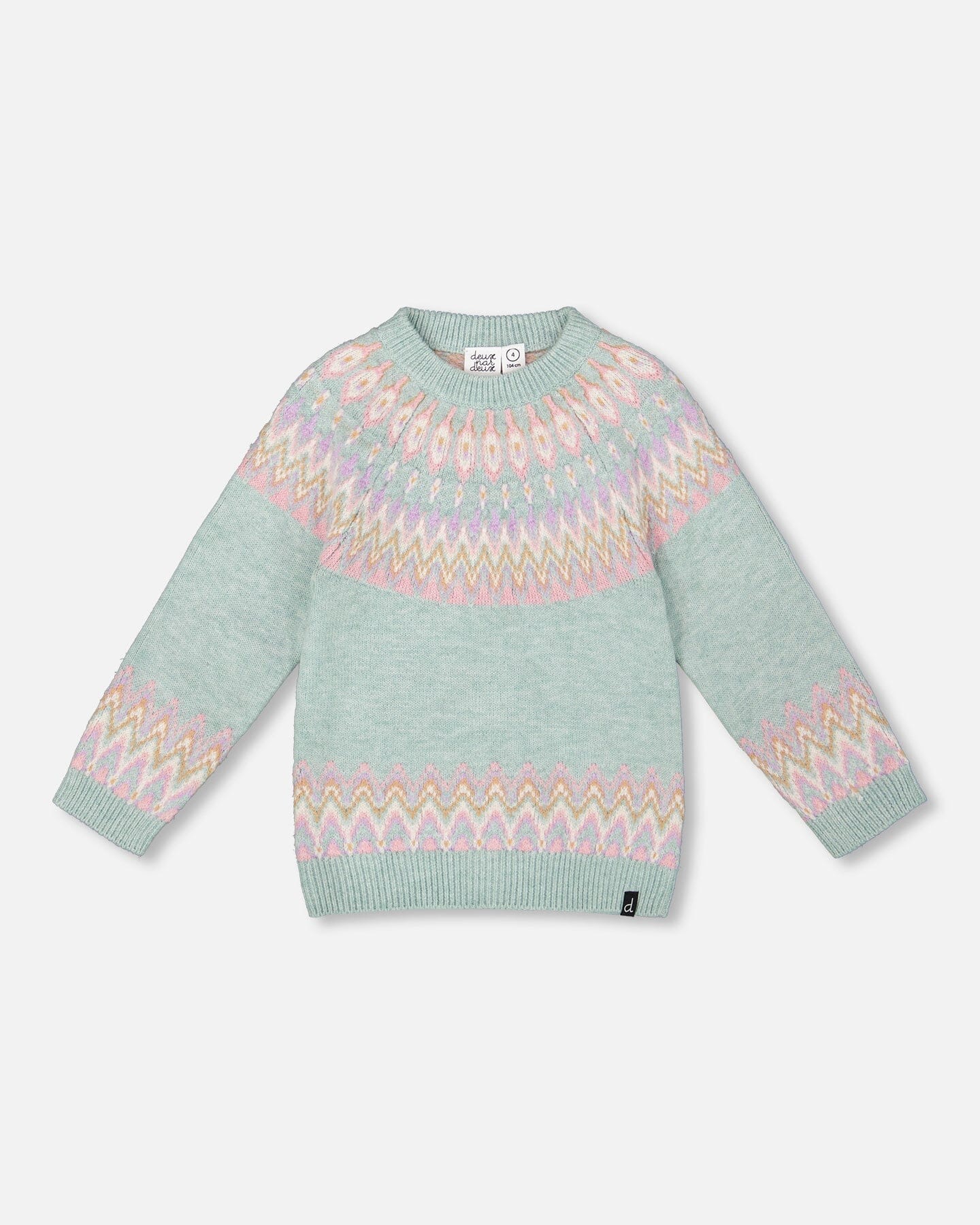 Sweater With Norwegian Jacquard Turquoise Blue-0