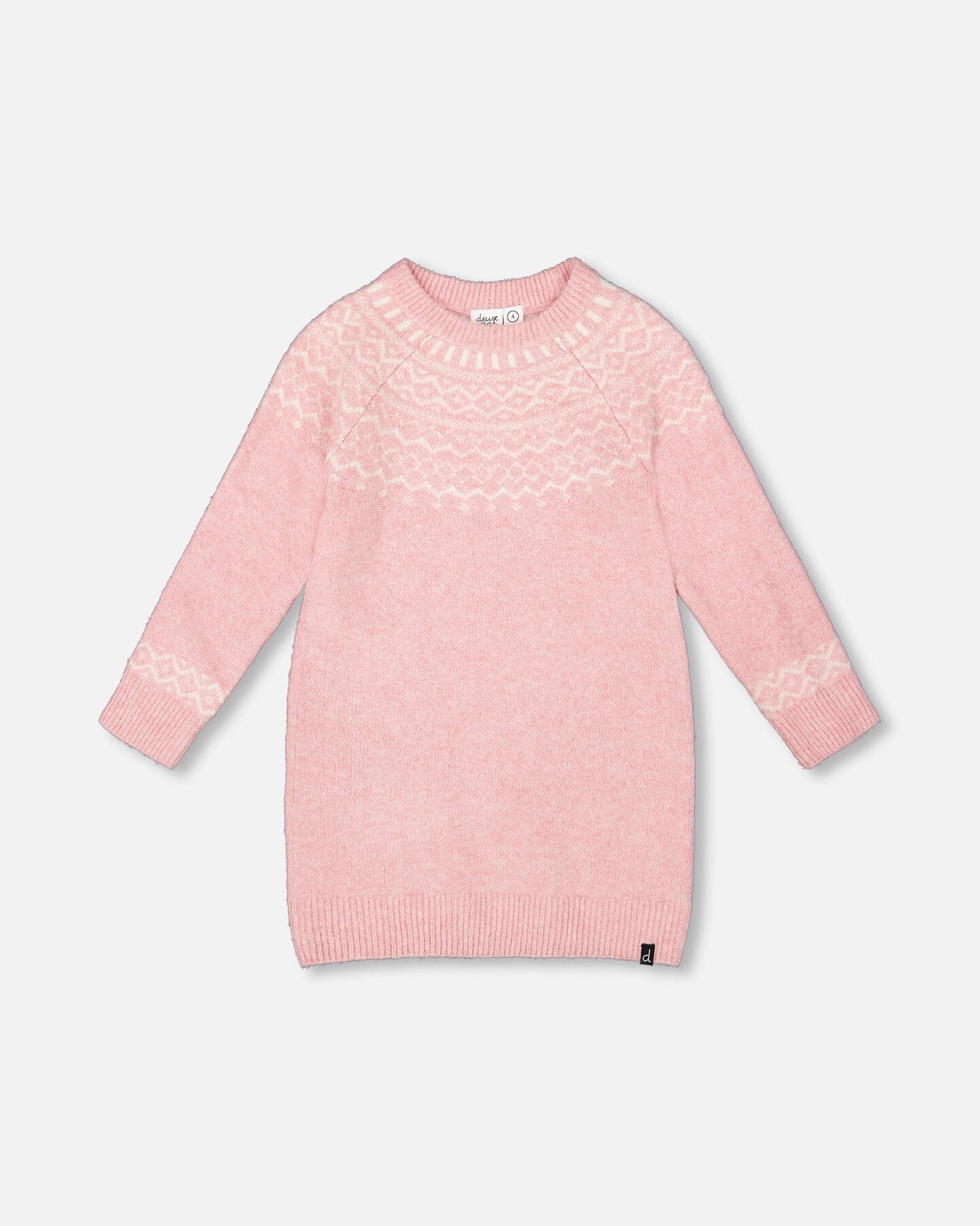 Knitted Dress With Norvegian Jacquard Dusty Pink-0