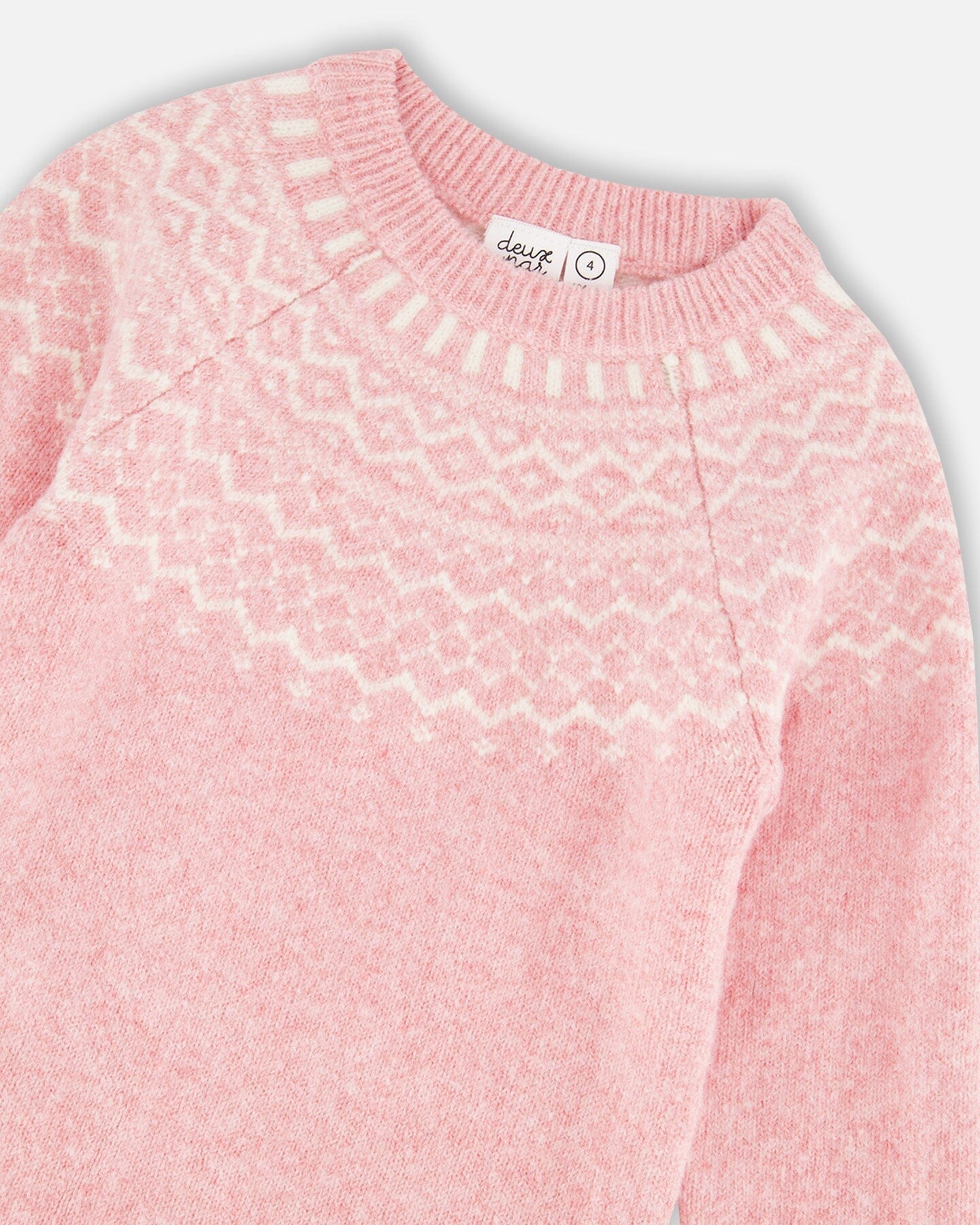 Knitted Dress With Norvegian Jacquard Dusty Pink-3
