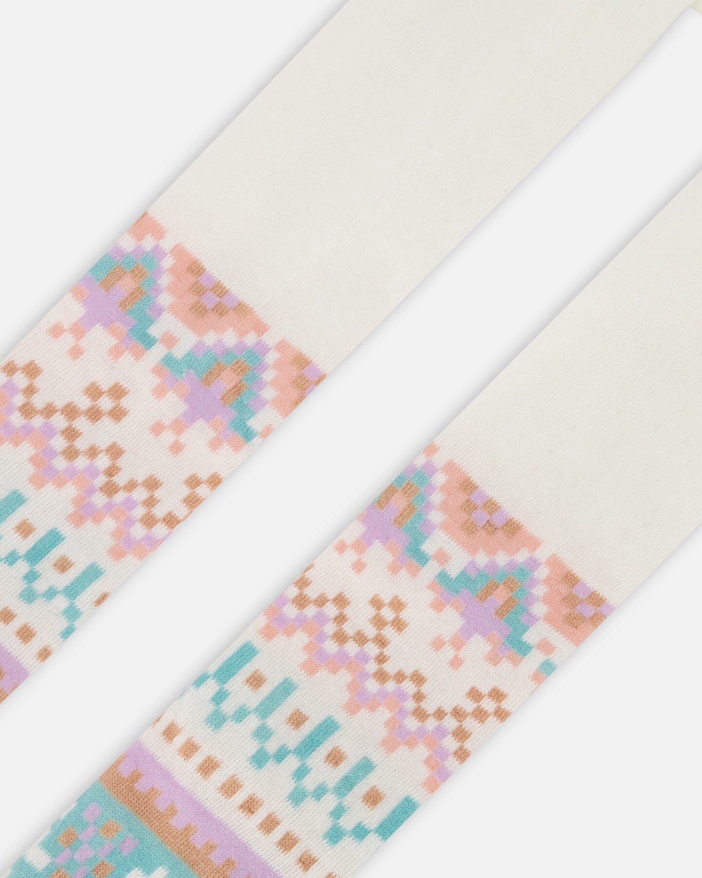 Knit Tights White Pink And Turquoise With Norwegian Jacquard-3