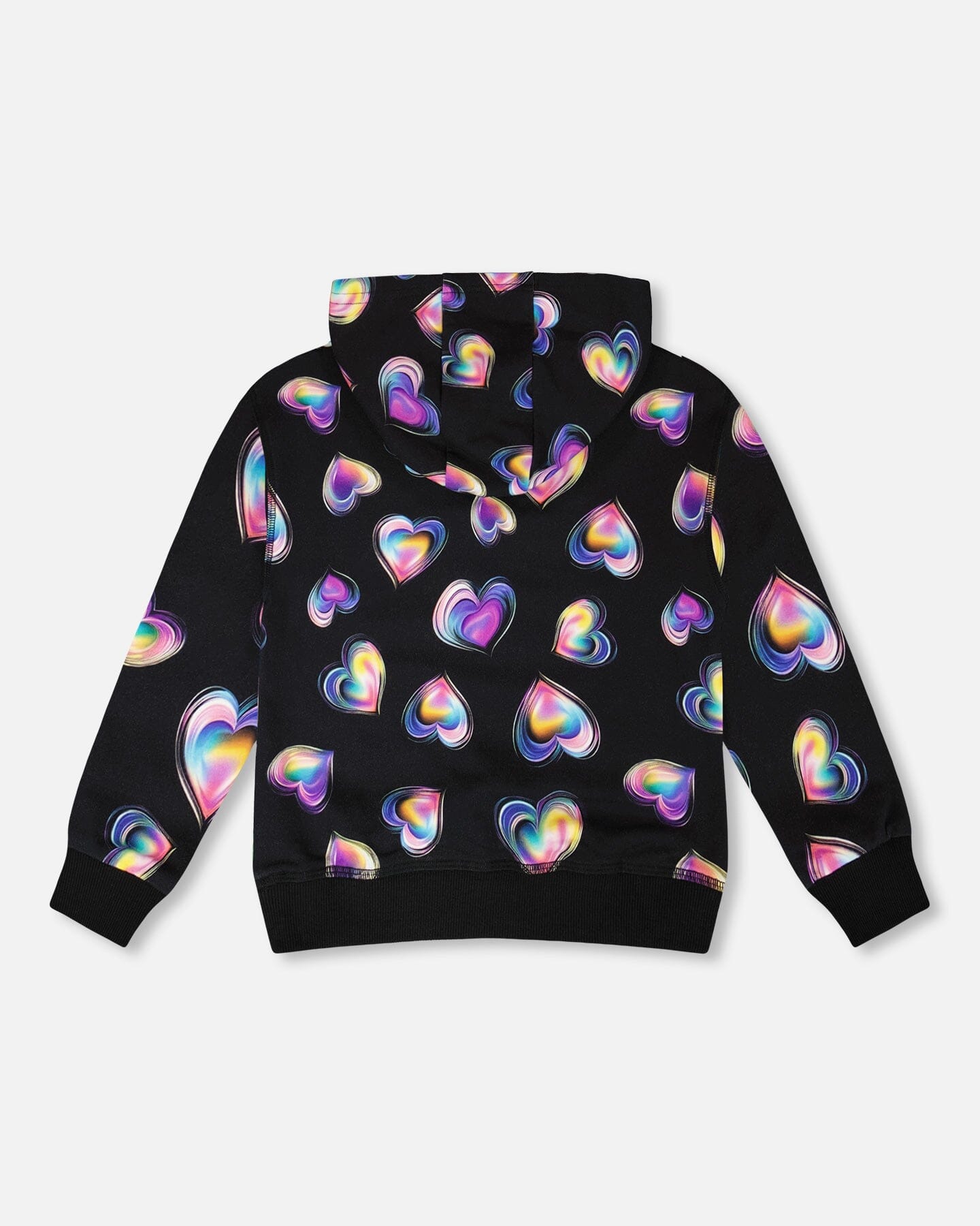 Fleece Hoodie Black And Multicolor-2