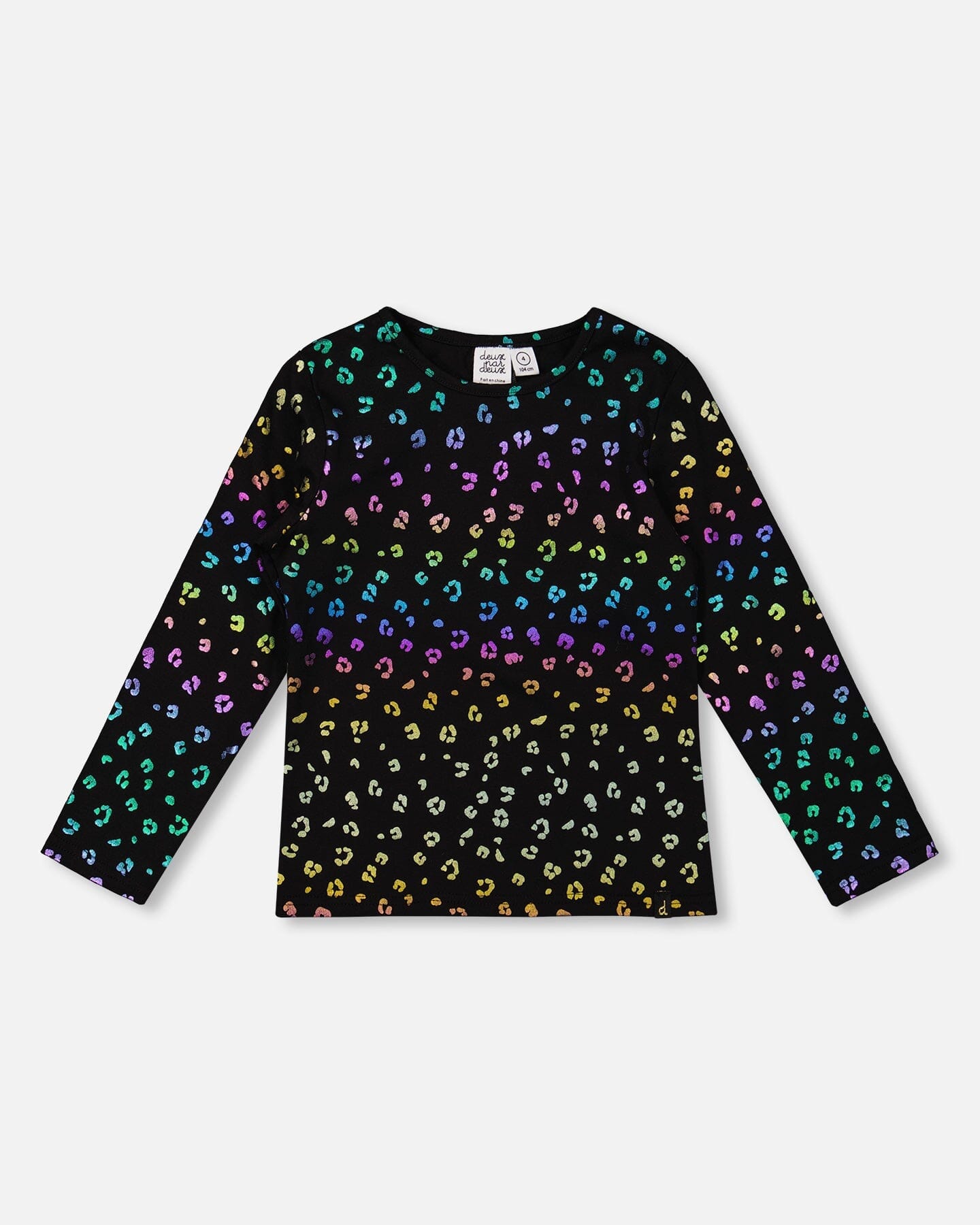 Stretch Jersey T-Shirt Multicolor Leopard Print-0