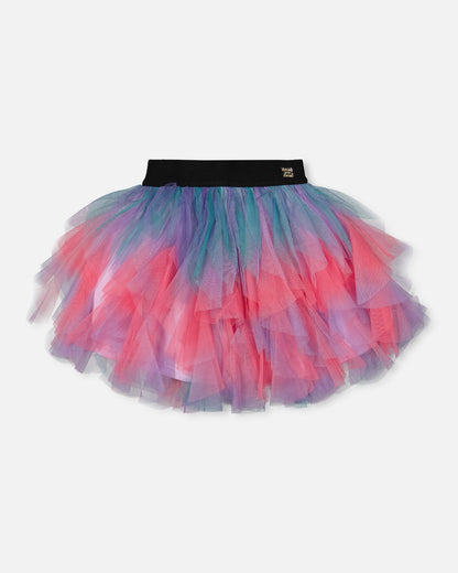 Multi Layer Mesh Skirt Multicolor-0