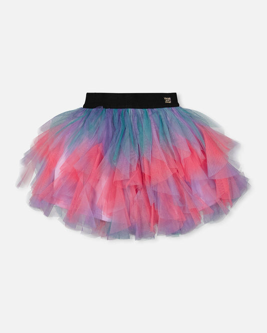 Multi Layer Mesh Skirt Multicolor-0