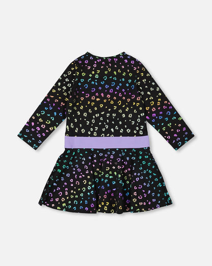 Jersey Dress Multicolor Leopard Print-2