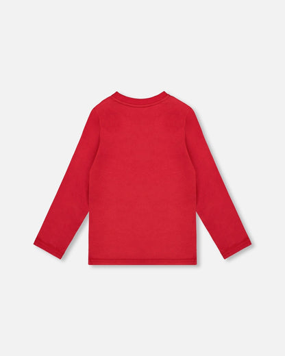 Jersey T-Shirt Cherry Red With Moose-2
