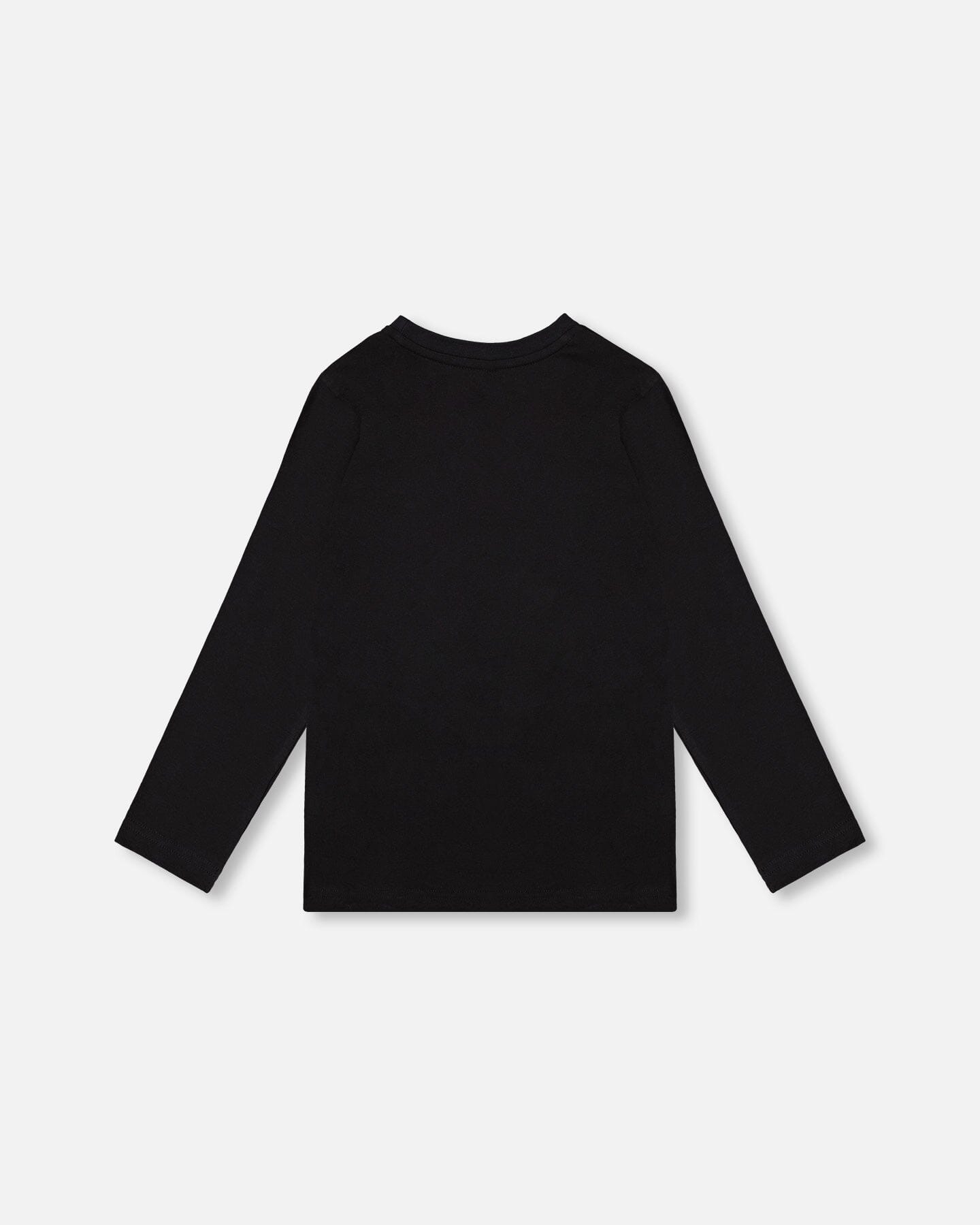 Organic Cotton T-Shirt Black With Boucle Deer Applique-2