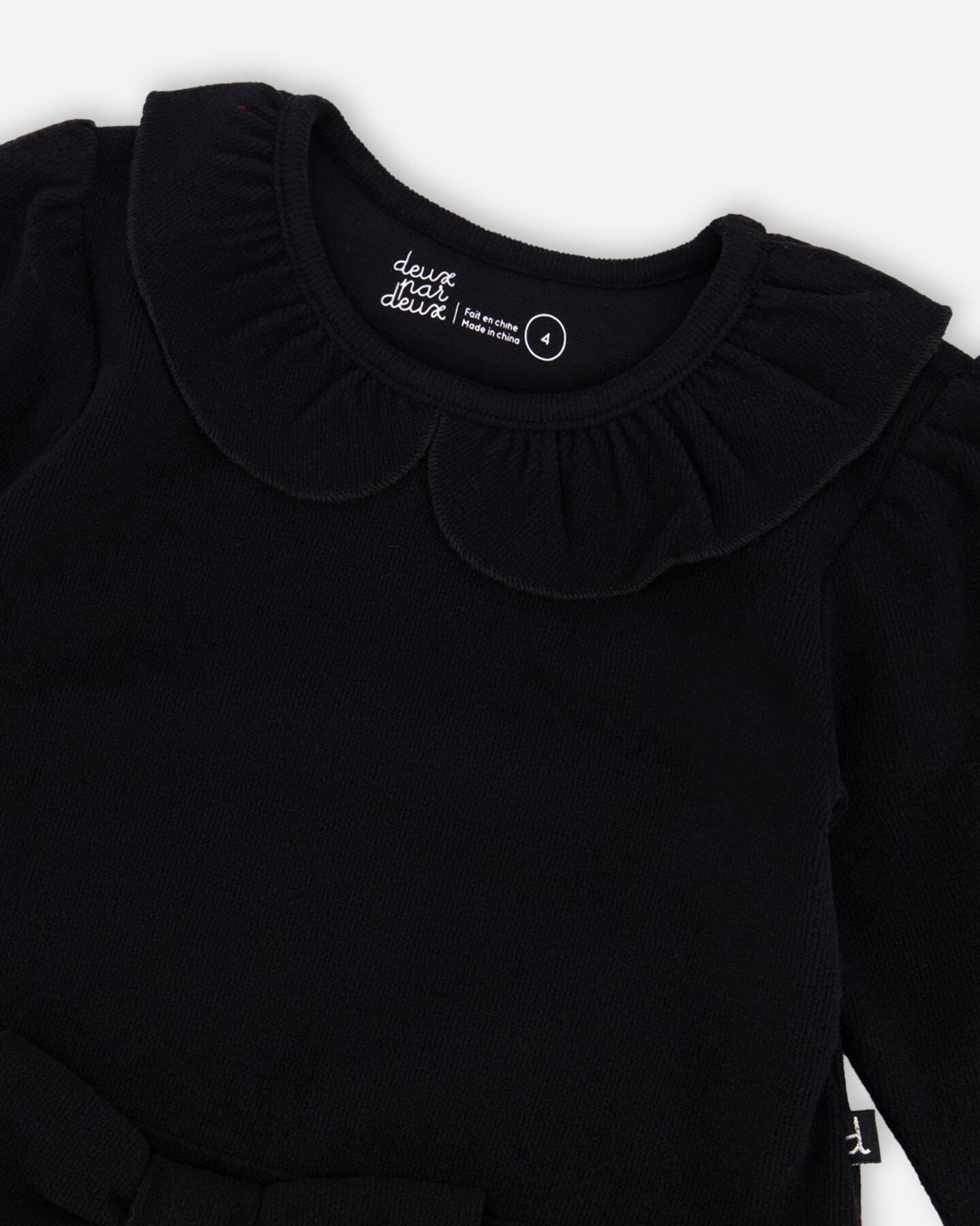 Bi-Material Dress With Glittering Skirt Black-3