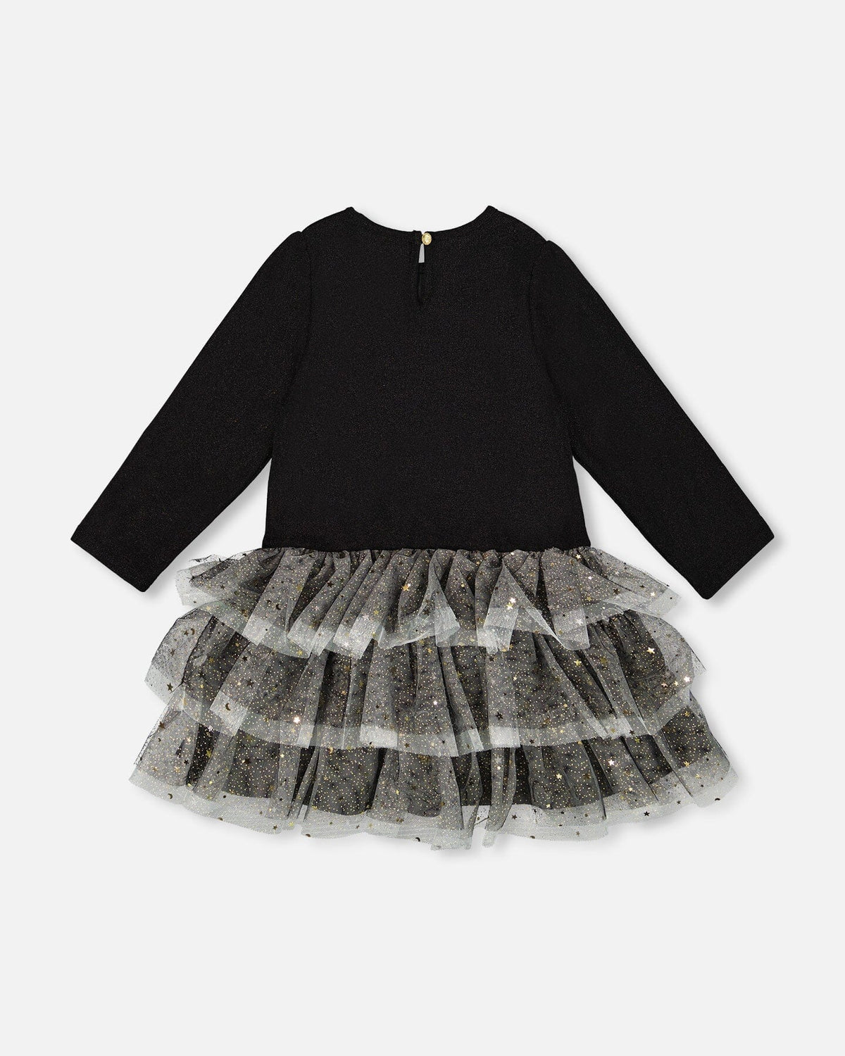 Glittering Mesh Skirt Party Dress Black-2