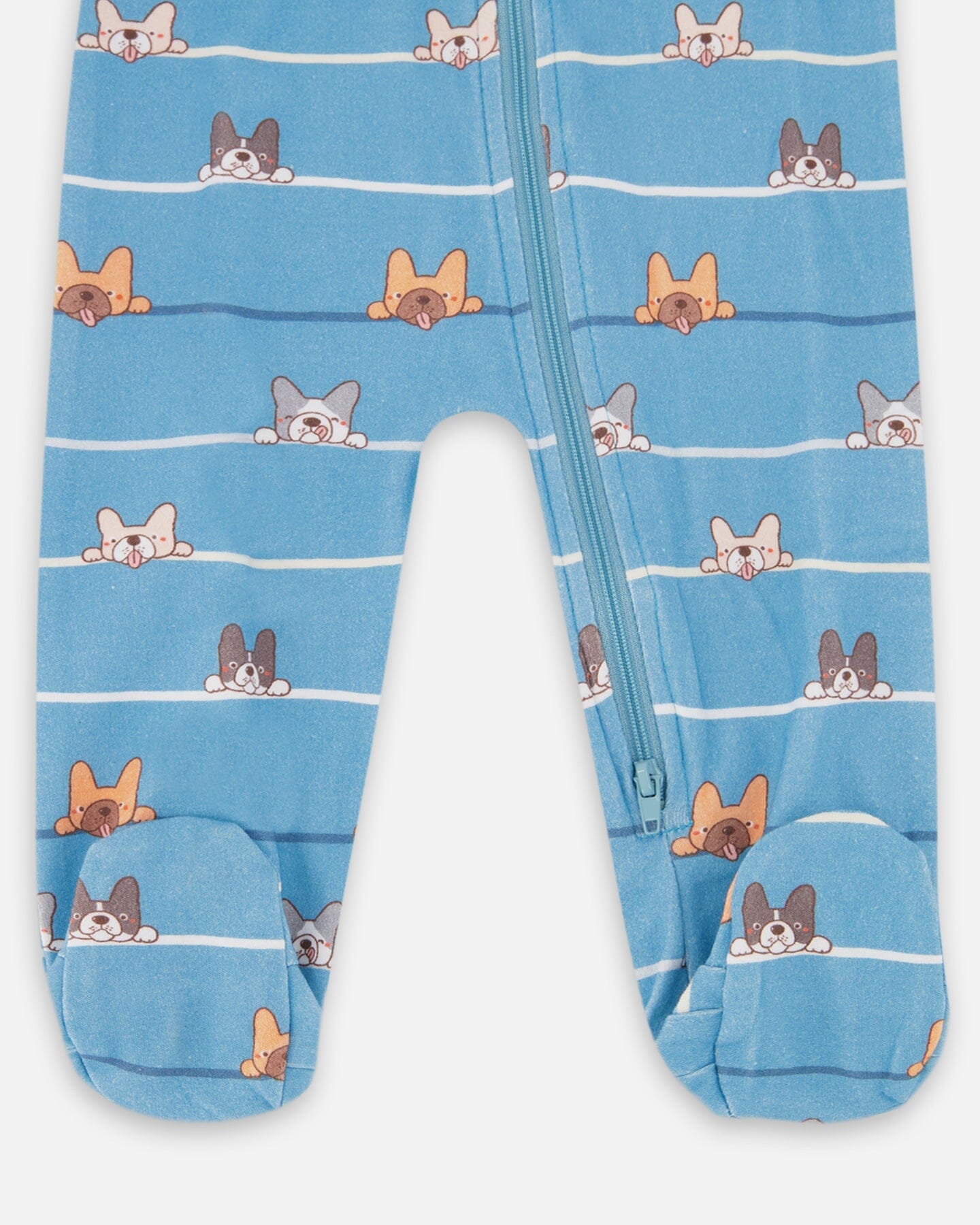 One-Piece Organic Cotton Pajama Blue Dog Print-2