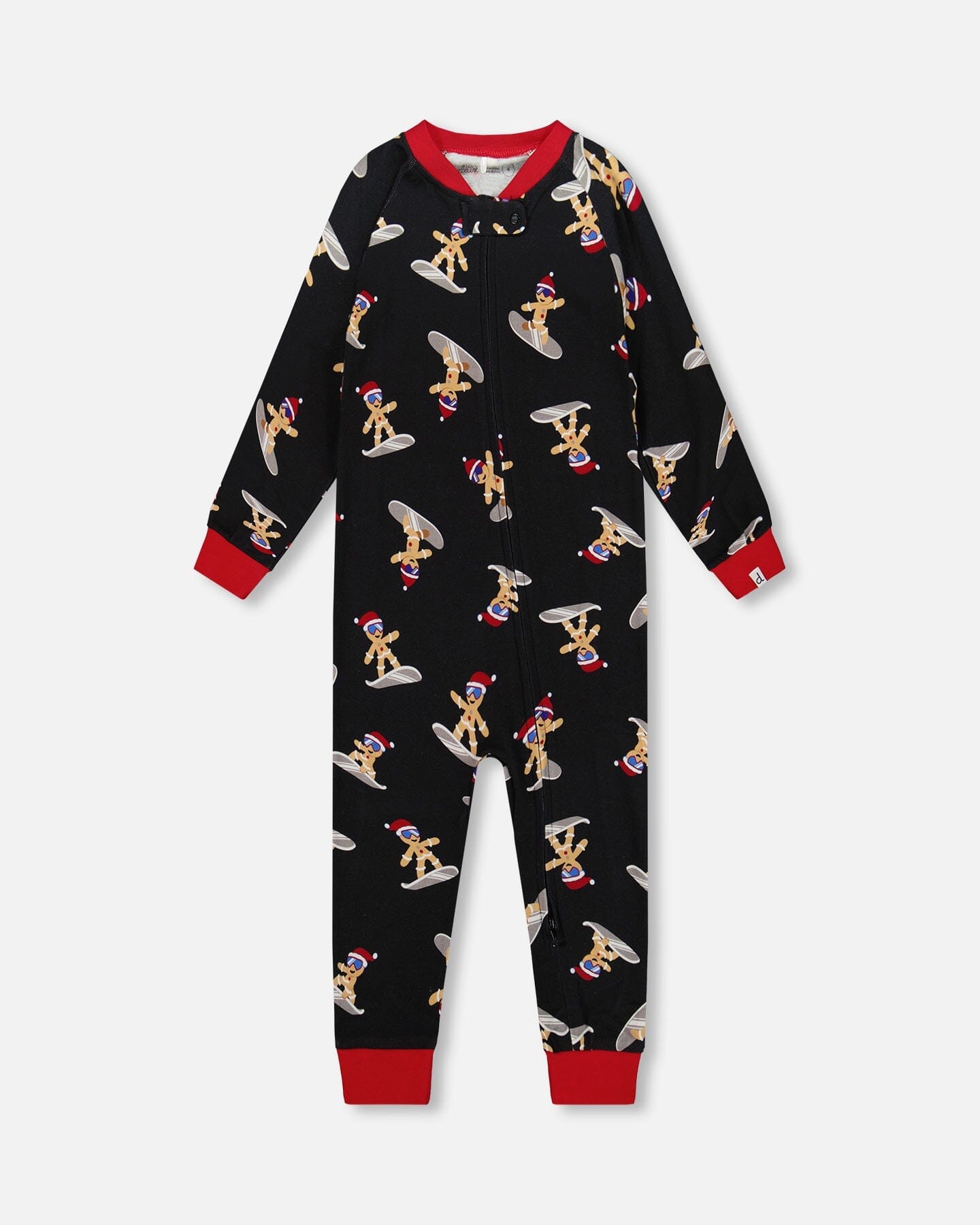 Organic Cotton Interlock One-Piece Pajama Black Cookie Print-0