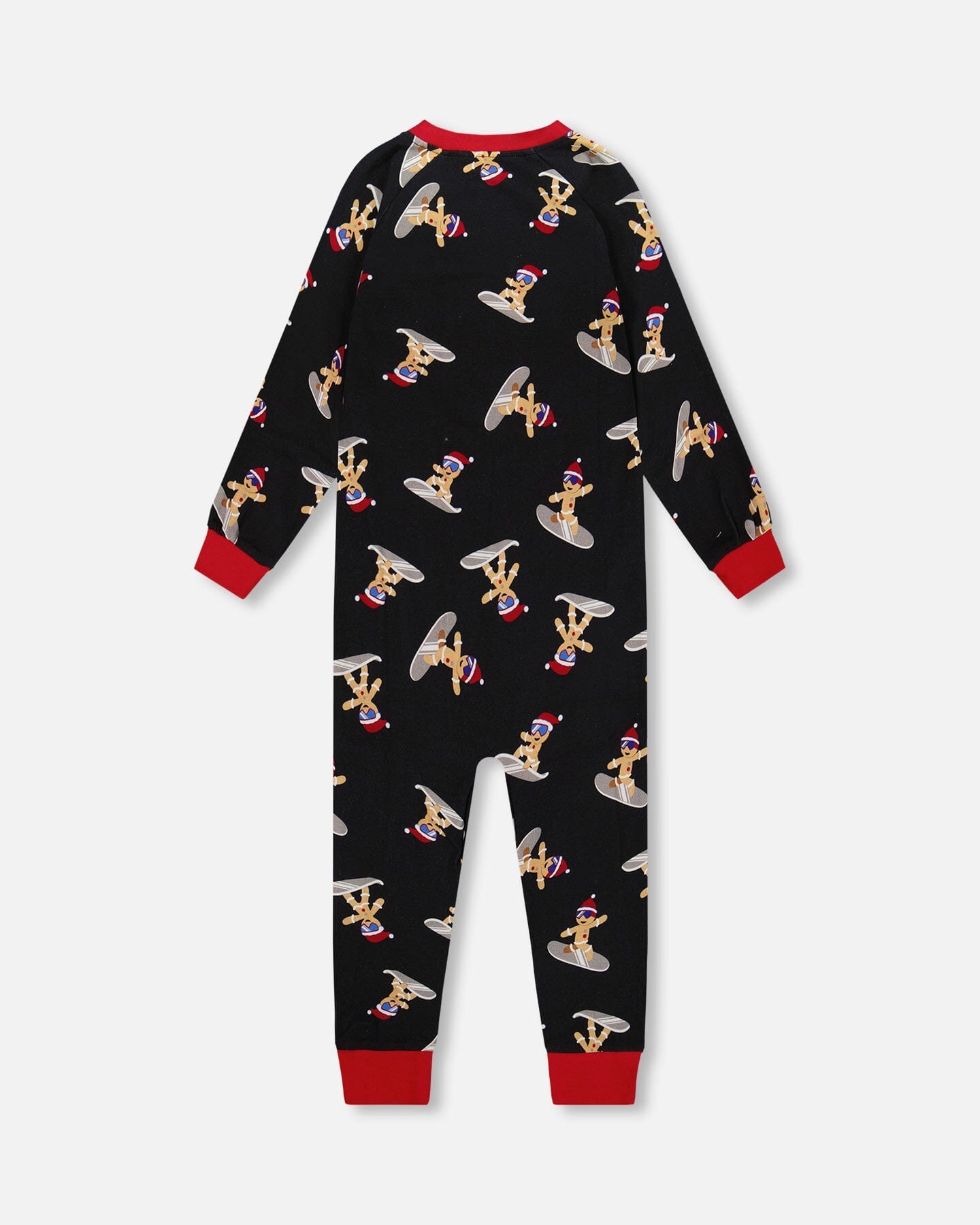 Organic Cotton Interlock One-Piece Pajama Black Cookie Print-2