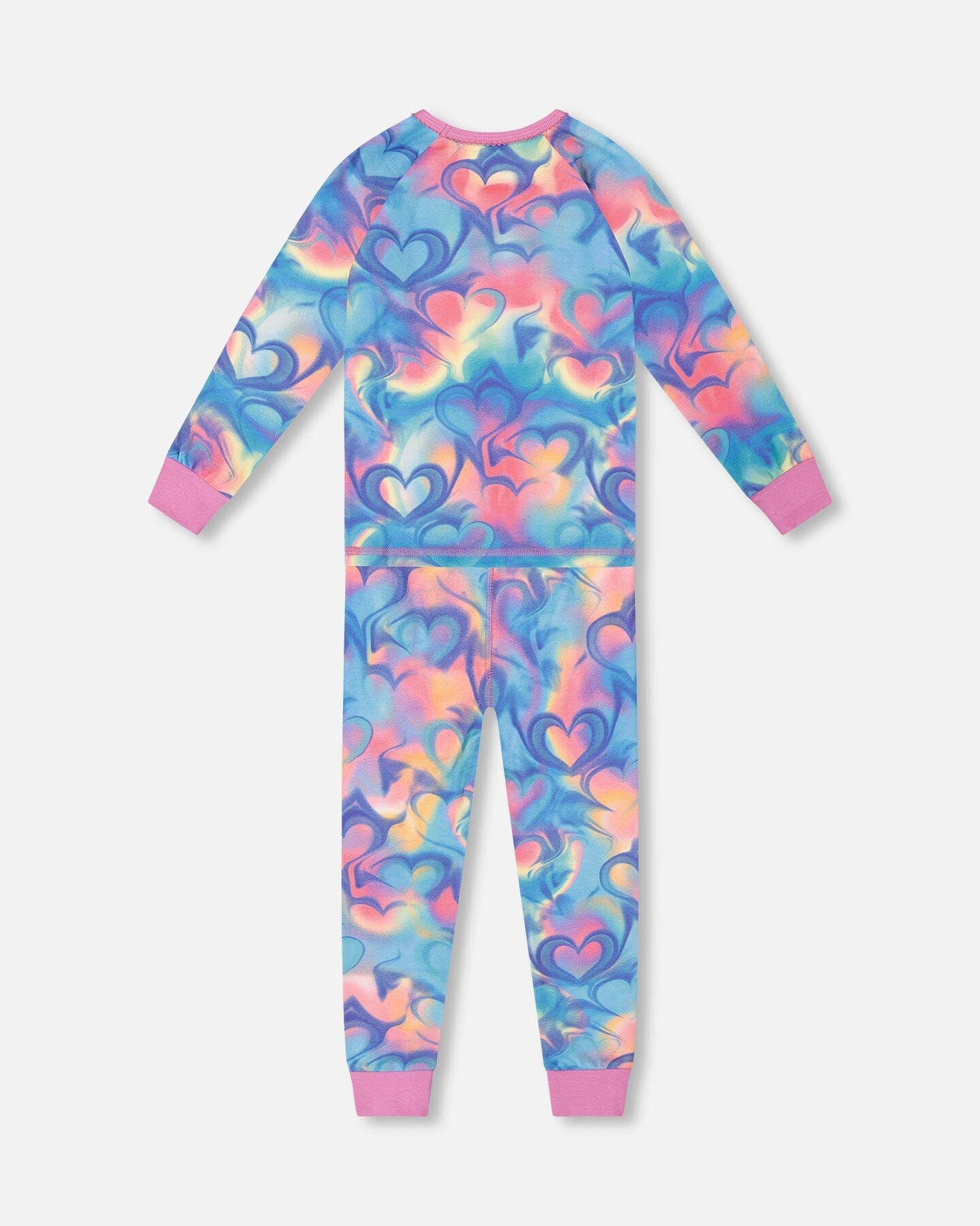Organic Cotton Two-Piece Pajamas Rainbow Heart Print-2