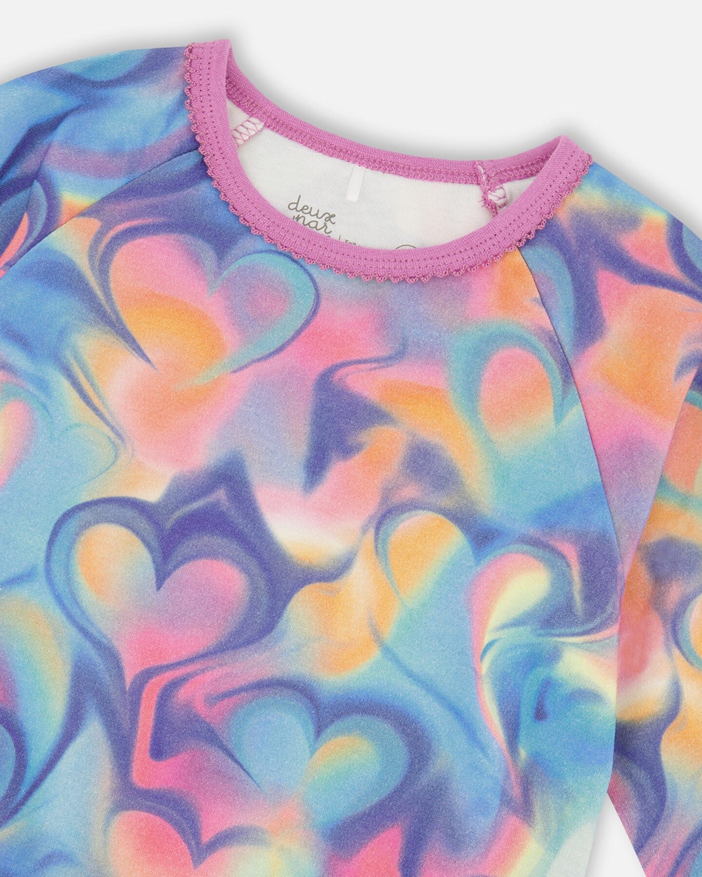 Organic Cotton Two-Piece Pajamas Rainbow Heart Print-3