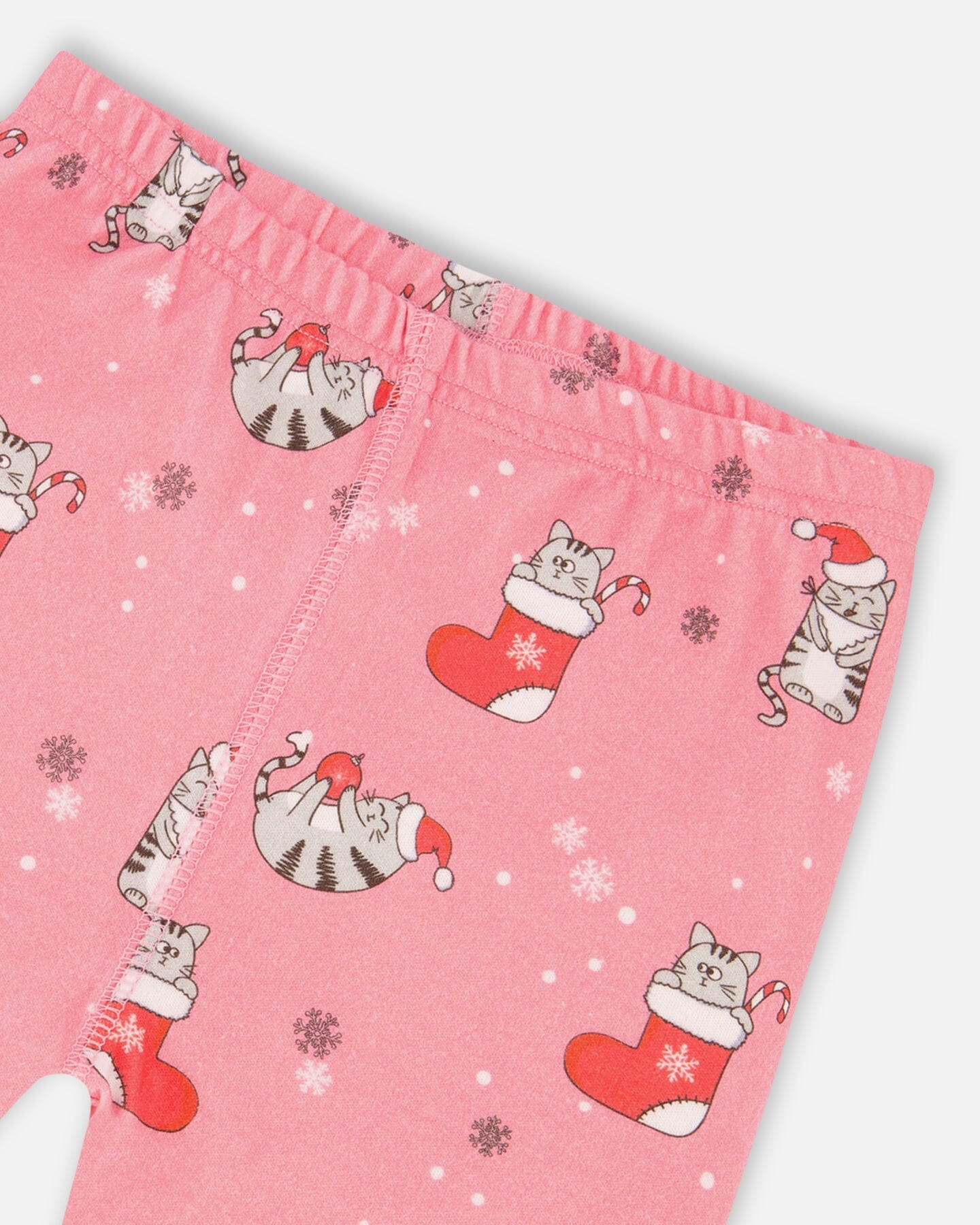 Organic Cotton Two-Piece Pajamas Pink Cat Print-4