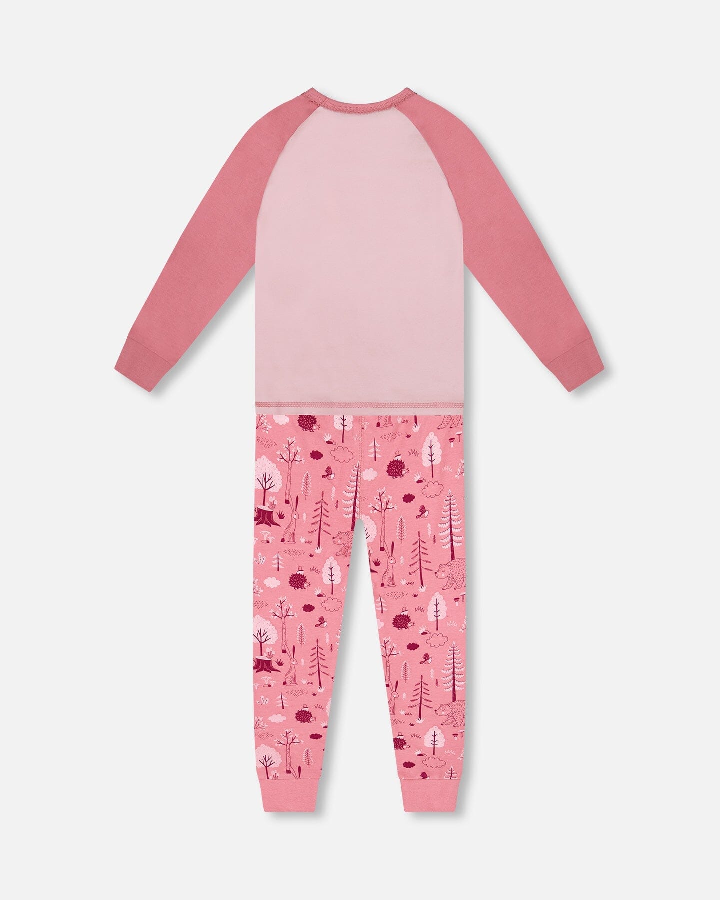 Organic Cotton Two-Piece Pajamas Pink Forest-2
