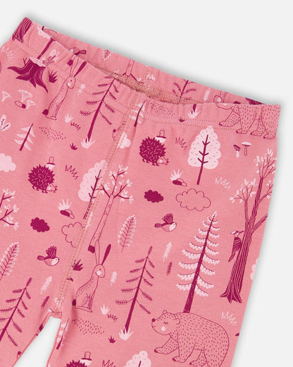 Organic Cotton Two-Piece Pajamas Pink Forest-4